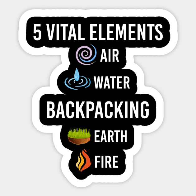 5 Elements Backpacking Sticker by blakelan128